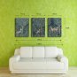 E-HOME Stretched Canvas Art Animals In The Magic Forest Decoration Painting Set of 3