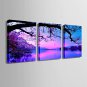 E-HOME Stretched Canvas Art Scenery on The Lake Decoration Painting Set of 3