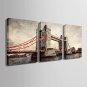 E-HOME Stretched Canvas Art European Bridge Decorative Painting Set of 3