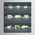 E-HOME Stretched Canvas Art Fruit Desserts And Spices Decoration Painting  Set of 3
