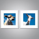 Framed Art Print Animal Leisure Modern Realism,Two Panels Canvas Square Print Wall Decor For Home