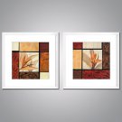 Framed Canvas Print Abstract Floral/Botanical Traditional European Style,Two Panels Canvas Square