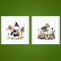 Framed Canvas Print Abstract Floral/Botanical European Style Traditional,Two Panels Canvas Square
