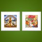Framed Canvas Print Abstract Cartoon Modern Realism,Two Panels Canvas Square Print Wall Decor For