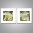 Framed Canvas Print Abstract Landscape Traditional Realism,Two Panels Canvas Square Print Wall Dec