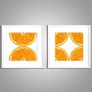 Framed Canvas Print Still Life Food Modern Realism,Two Panels Canvas Square Print Wall Decor For H