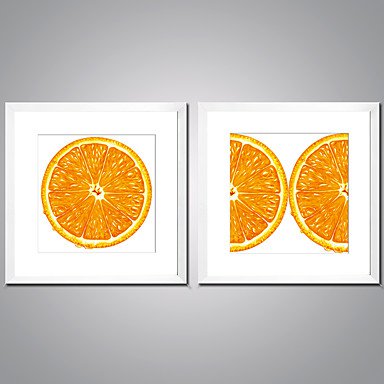 Framed Canvas Print Still Life Food Modern Realism,Two Panels Canvas Square Print Wall Decor For H