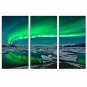 VISUAL STARBlue Green Modern Aurora Borealis Northern Light Canvas Prints Picture Painting Framed