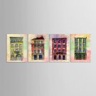 Canvas Set Abstract Abstract Landscape Classic European Style,Four Panels Canvas Vertical Print Wa