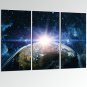 VISUAL STAR3 Panel Beautiful Planet Photos Print on Canvas Wall Decoration Canvas Art Ready to Han