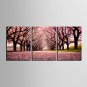 Stretched Canvas Print Art Landscape Path of Sakura Set of 3