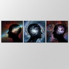 VISUAL STARAbstract Space Wall Art for Home Decor 3 Panels Giclee Print on Canvas Ready to Hang