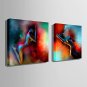 E-HOME Stretched Canvas Art Women In Colorful Smoke  Decoration Painting One Pcs