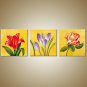 Stretched Canvas Print Floral/Botanical Modern European Style,Three Panels Canvas Horizontal Print