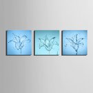 E-HOME Stretched Canvas Art Flowers Made Of Water Decoration Painting  Set of 3