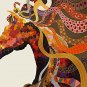E-HOME Stretched Canvas Art Color Horse Decoration Painting Set of 3