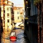 E-HOME Stretched Canvas Art City Canal Decorative Painting Set of 2