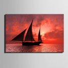 E-HOME Stretched Canvas Art The Sailboat At Sunset Decoration Painting One Pcs
