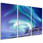 VISUAL STARFramed 3 Pieces Modern Canvas Painting Wall Art Northern Light Giclee Artwork For Wall