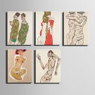 The Logicians Oil Painting Engraved Canvas Print Wall Art  Egon Schiele 2 Multi Style Selection