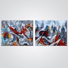 Stretched Canvas Print Abstract Still Life Modern,Two Panels Canvas Horizontal Print Wall Decor Fo