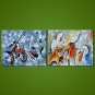 Stretched Canvas Print Abstract Still Life Modern,Two Panels Canvas Horizontal Print Wall Decor Fo