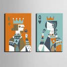 E-HOME Stretched Canvas Art The King And The Queen Decoration Painting  Set of 2
