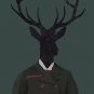 E-HOME Stretched Canvas Art Mr. Rabbit And Deer Decoration Painting  Set of 2