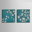 E-HOME Stretched Canvas Art Flower Bird Decoration Painting  Set of 2