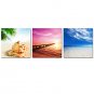 Mini Size VISUAL STAR Seascape Wall Art for Home Decor 3 Panels Beach Giclee Print on Canvas Ready