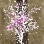 E-HOME Stretched Canvas Art White Tree Flower Decoration Painting  Set of 2