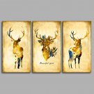 Canvas Set Unframed Canvas Print Animal Elk European StyleThree Panels Canvas Horizontal Print Wal