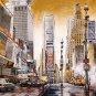 E-HOME Stretched Canvas Art Busy Street Decoration Painting  Set of 2