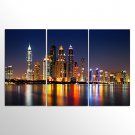 Canvas Print Landscape Modern City NightThree Panels Canvas Horizontal Print Wall Decor For Home D