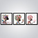 Stretched Canvas Print Abstract Cartoon Modern,Three Panels Canvas Horizontal Print Wall Decor For