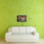 E-HOME Stretched LED Canvas Print Art Rainy Night Trails LED Flashing Optical Fiber Print One Pcs
