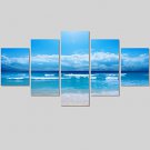 5Panel Modern Seascape Painting Canvas Art HD Sea Wave Landscape Wall Picture For Living Room Unfr