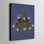 E-HOME Stretched LED Canvas Print Art Golden Chandeliers LED Flashing Optical Fiber Print One Pcs