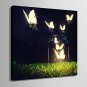 E-HOME Stretched LED Canvas Print Art Luminous Butterfly LED Flashing Optical Fiber Print One Pcs