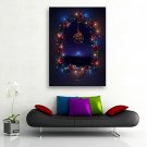 E-HOME Stretched LED Canvas Print Art The Window Christmas Series LED Flashing Optical Fiber Print