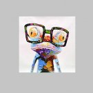 Cartoon Canvas printed Pop Animal Wall Art prints picture  Happy Frog with framed