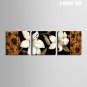E-HOME Stretched Canvas Art White Lily Decorative Painting Set of 3
