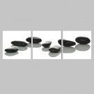 E-HOME Stretched Canvas Art Black Stone Decorative Painting Set of 3