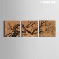 E-HOME Stretched Canvas Art Tree Decorative Painting Set of 3