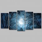 Canvas Set / Unframed Canvas Print Landscape Modern  Moon Night/ RealismFive Panels Canvas Horizon