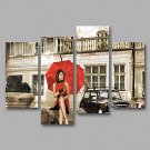 Canvas Set / Unframed Canvas Print People Traditional,Four Panels Canvas Horizontal Print Wall Dec