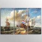 Canvas Print Boat Landscape ClassicThree Panels Canvas Horizontal Print Wall Decor For Home Decora