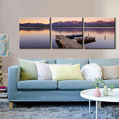 Canvas Set / Stretched Canvas Print Landscape Modern / Classic,Three Panels Horizontal Print Wall