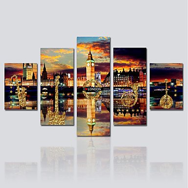 Canvas Print Five Panels Canvas Vertical Panoramic Print Wall Decor For Home Decoration