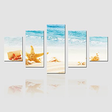 JAMMORY Canvas Set Landscape Modern,Five Panels Gallery Wrapped, Ready To Hang Vertical Print No F